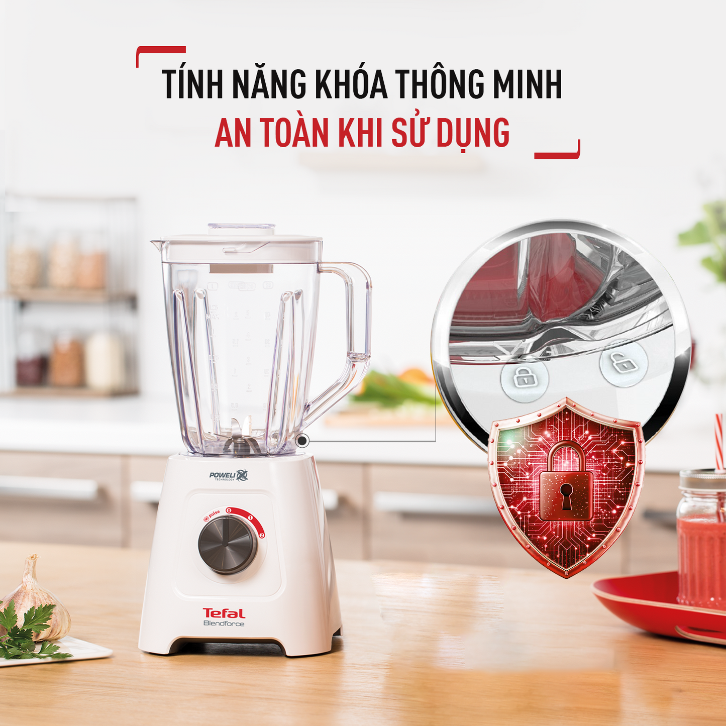 Máy xay sinh tố Tefal BlendForce BL42S166 - 600W, cối nhựa