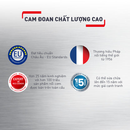 Nồi cơm điện tử Tefal Delirice Plus RK776B68 - 1.8L - Xám