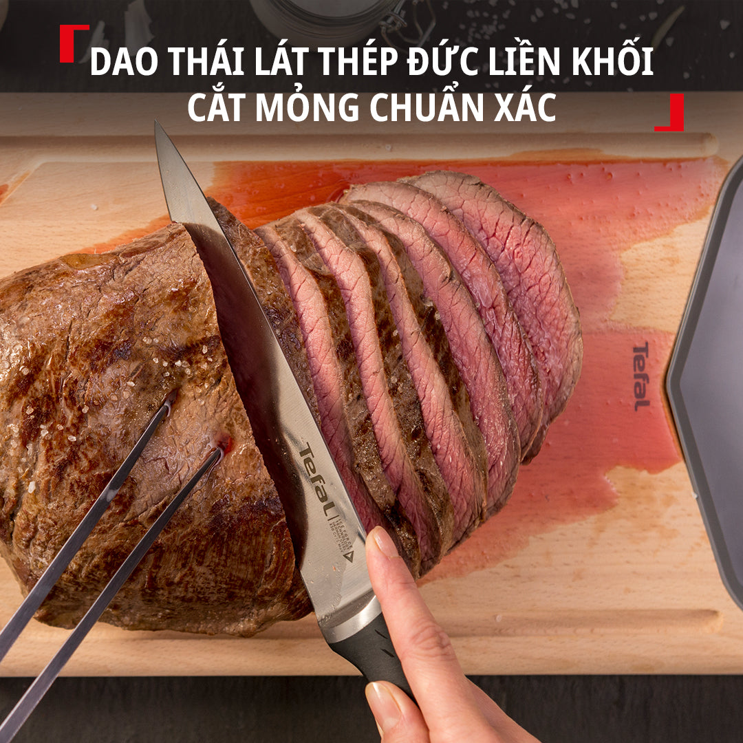 Dao thép Đức liền khối Ice Force Tefal K2320714, phi-lê 20 cm