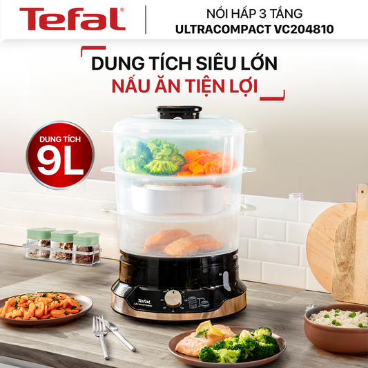 Nồi hấp thực phẩm Tefal UltraCompact VC204810 - 9L