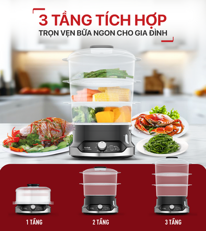 Nồi hấp thực phẩm Tefal UltraCompact VC204810 - 9L