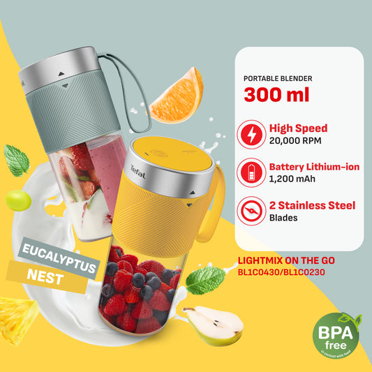 Máy xay sinh tố cá nhân Tefal LightMix BL1C0230/BL1C0430/BL1C07F0 - Vàng/ Xanh/ Hồng