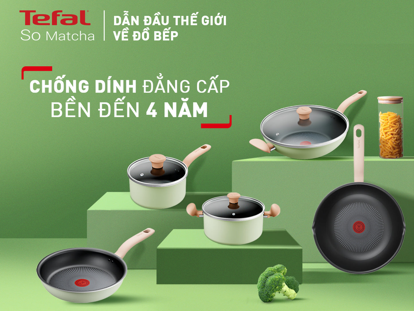 Chảo chiên Tefal So Matcha 20cm/ 24cm - G1790295/G1790495