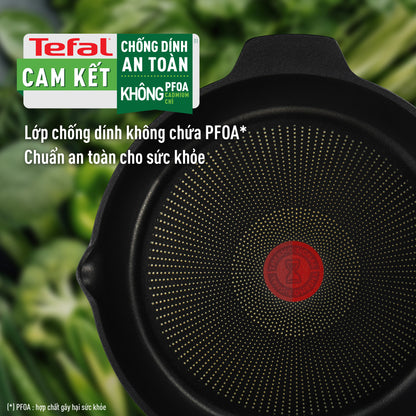 Chảo đúc cao cấp sâu lòng Tefal Robusto có miệng rót 28cm
