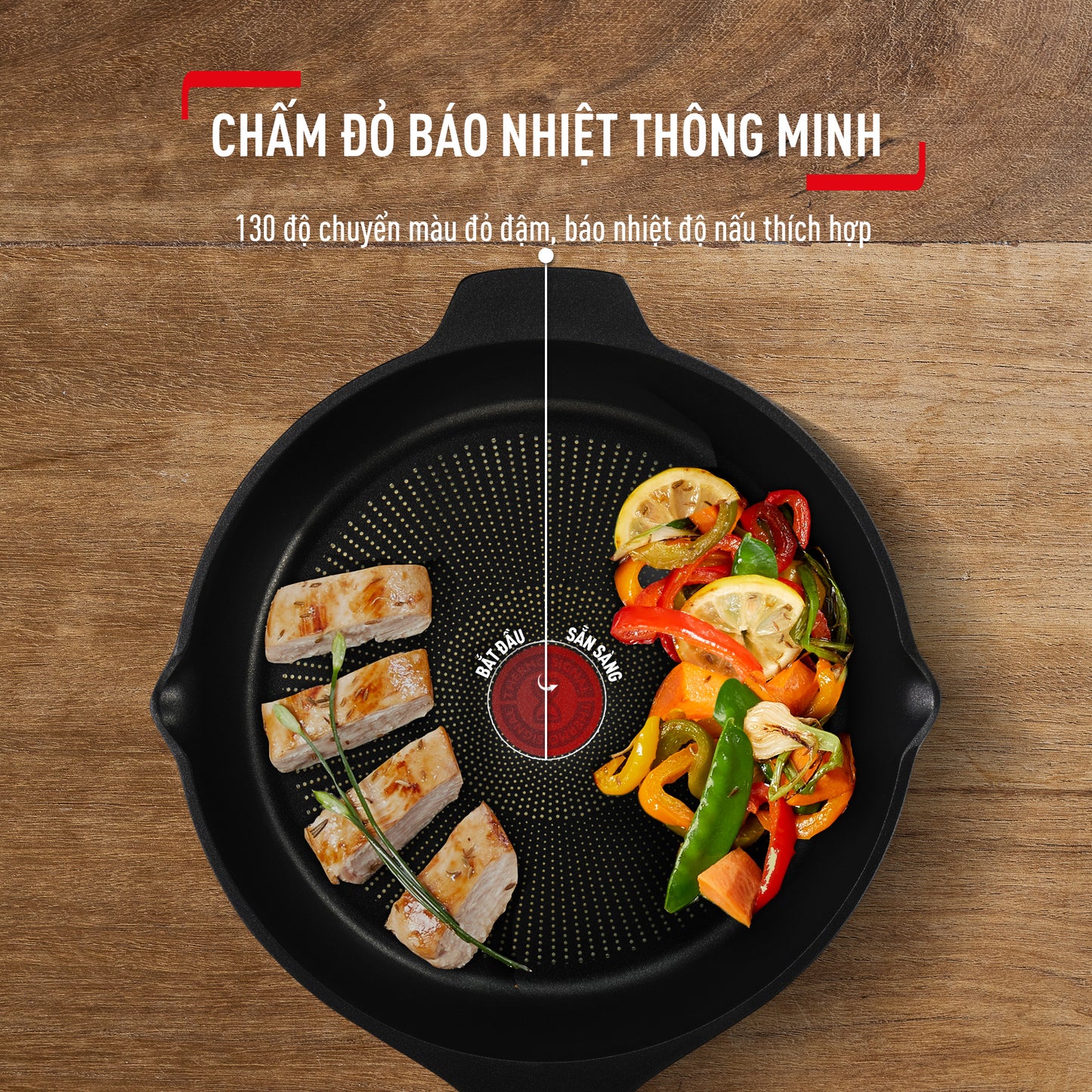 Chảo đúc cao cấp sâu lòng Tefal Robusto có miệng rót 28cm