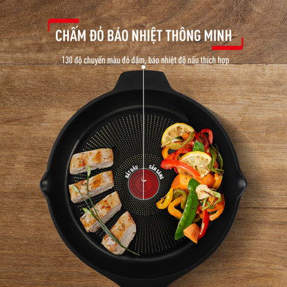 Chảo đúc cao cấp sâu lòng Tefal Robusto có miệng rót 28cm