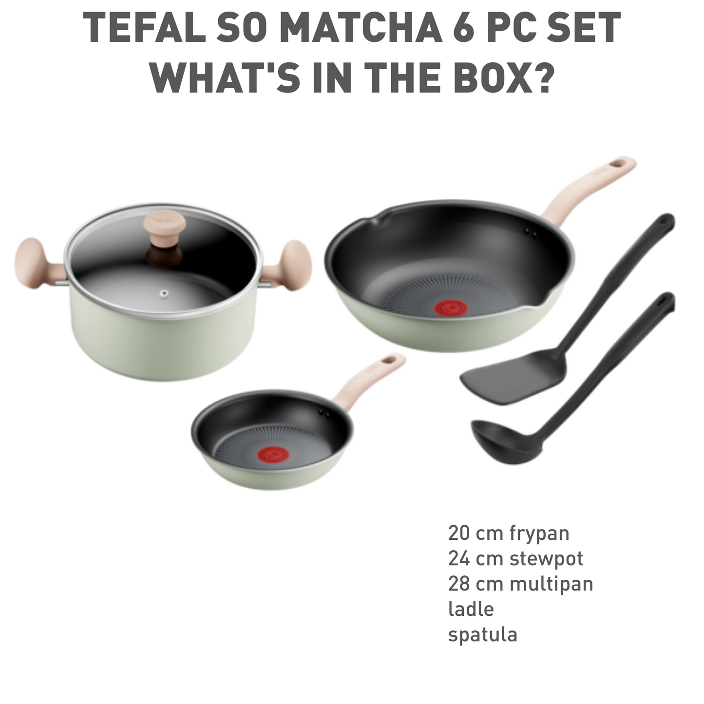 Bộ chảo 20cm, chảo sâu 28cm, nồi 24, xẻng, vá G179S695