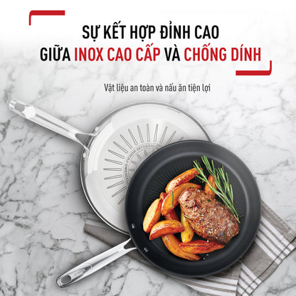 Chảo chiên Inox cao cấp Tefal Duetto Plus 24cm/26cm/28cm