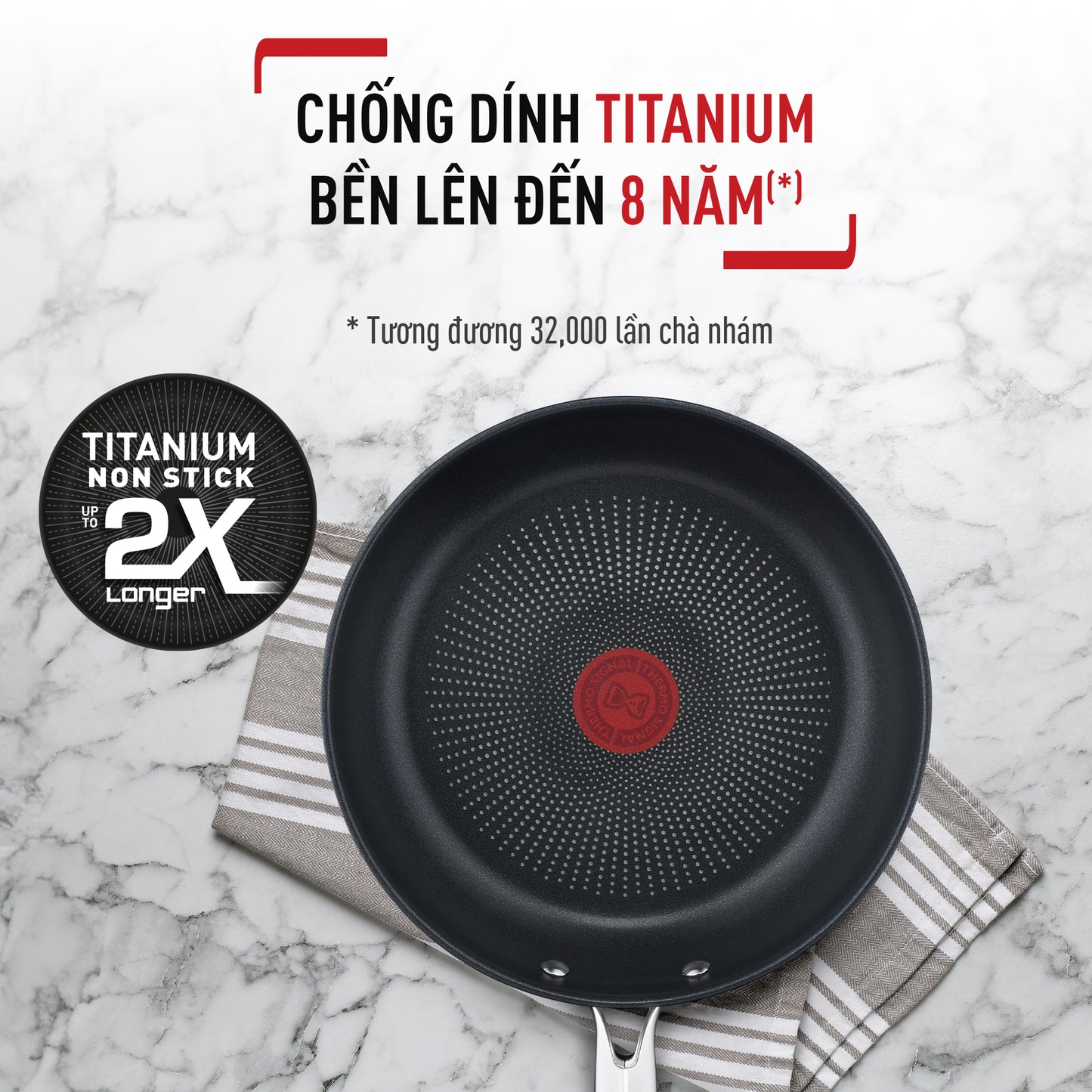 Chảo chiên Inox cao cấp Tefal Duetto Plus 24cm/26cm/28cm