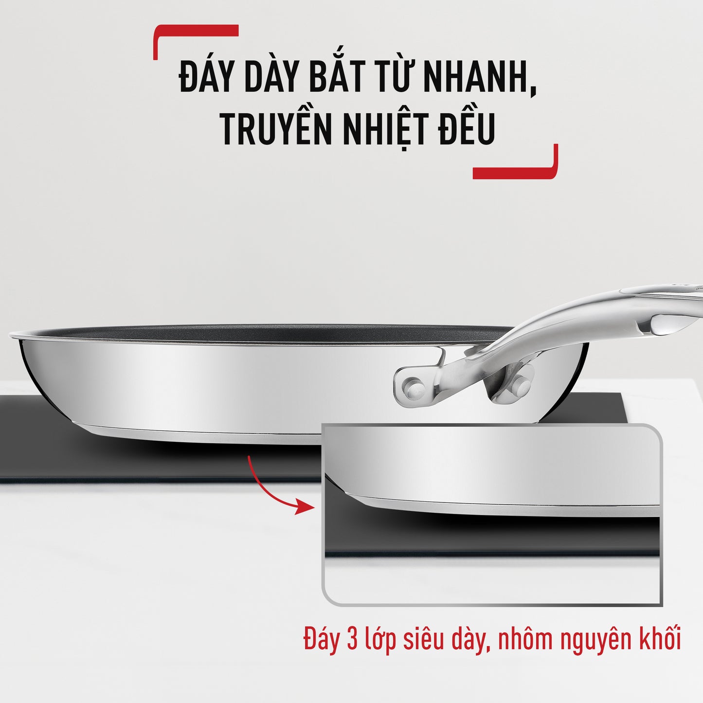 Chảo chiên Inox cao cấp Tefal Duetto Plus 24cm/26cm/28cm