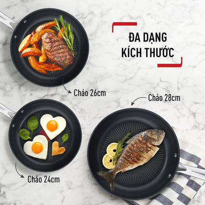 Chảo chiên Inox cao cấp Tefal Duetto Plus 24cm/26cm/28cm