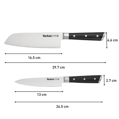 Bộ dao thép Đức 2 món liền khối Ice Force Tefal K232S224, 13cm/16.5cm