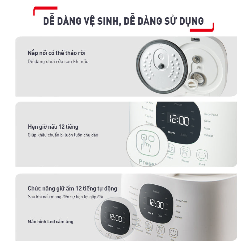 Nồi cơm điện tử Mini Tefal Rice Mate RK515168 - 0.7L
