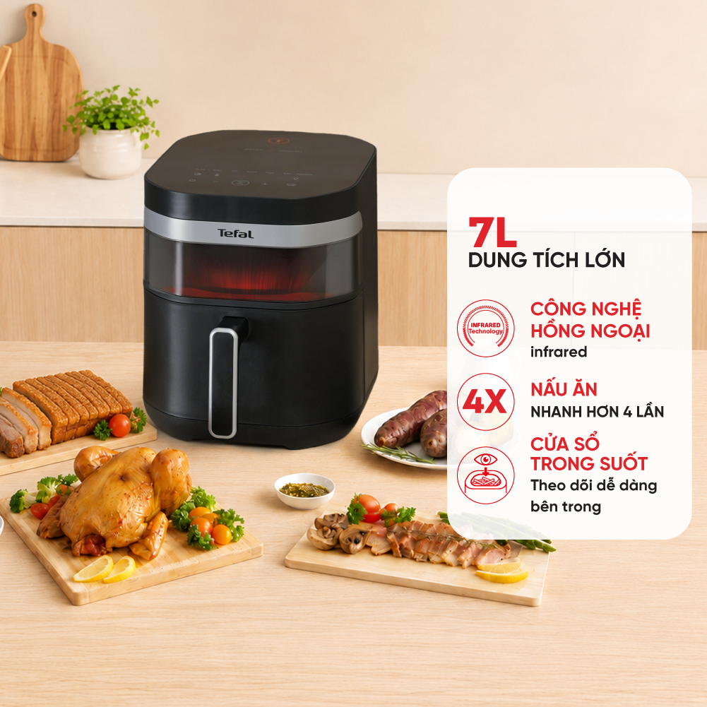 Nồi chiên không dầu Tefal Far Infrared EY8328E0 - 7L - Điện tử