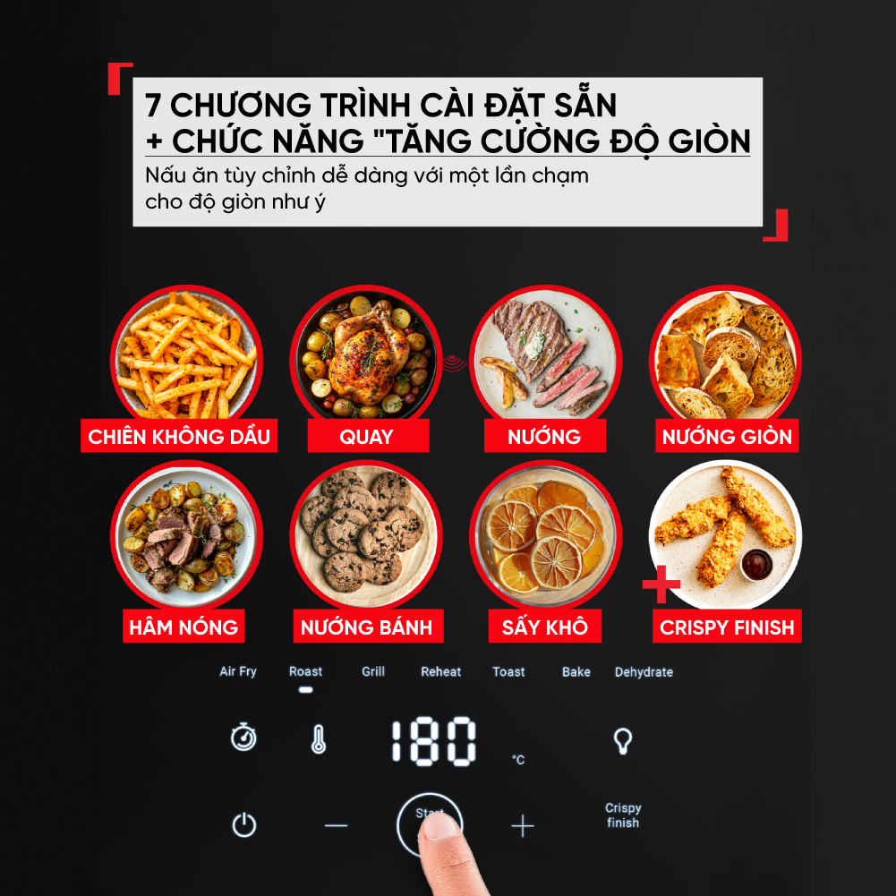 Nồi chiên không dầu Tefal Far Infrared EY8328E0 - 7L - Điện tử