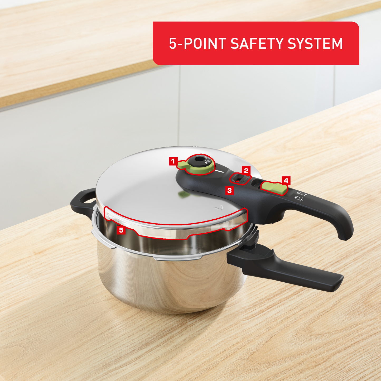 Nồi áp suất Inox cao cấp Tefal Secure Trendy, 4L