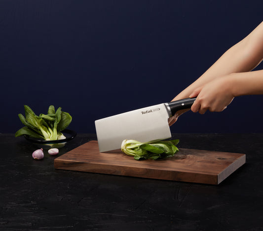 Dao chặt thép Đức liền khối Ice Force Tefal K1750124, 18cm