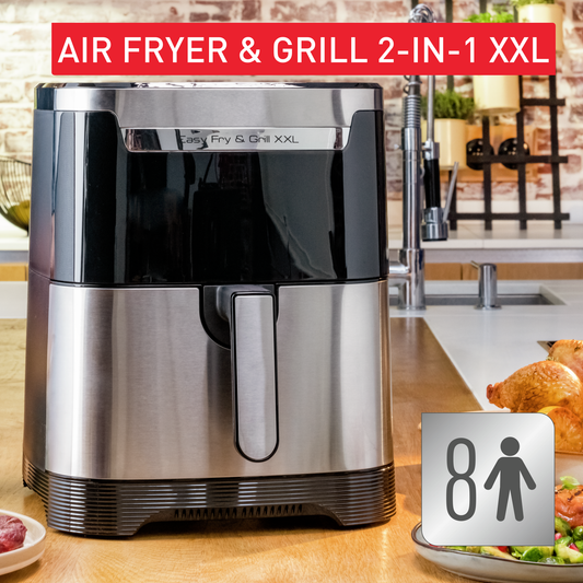 Nồi chiên không dầu Tefal 2in1 EY801D15 - 6.5L  - Inox - Điện tử