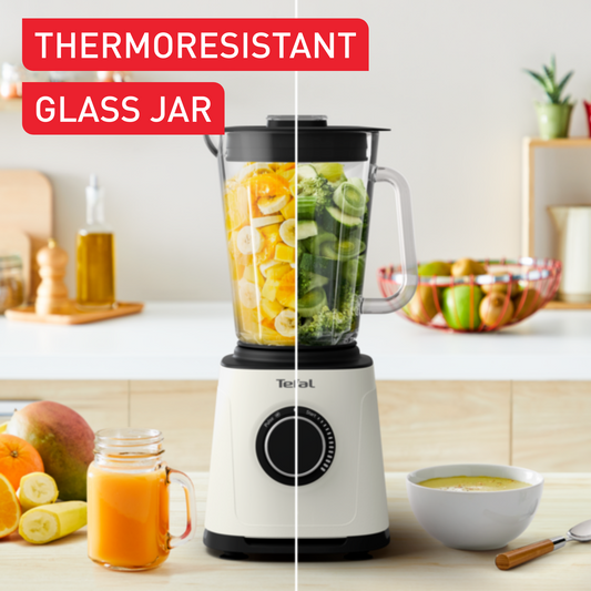 Máy xay sinh tố Tefal PerfectMix Essential BL77TAT0 - 1200W, cối thủy tinh - màu kem