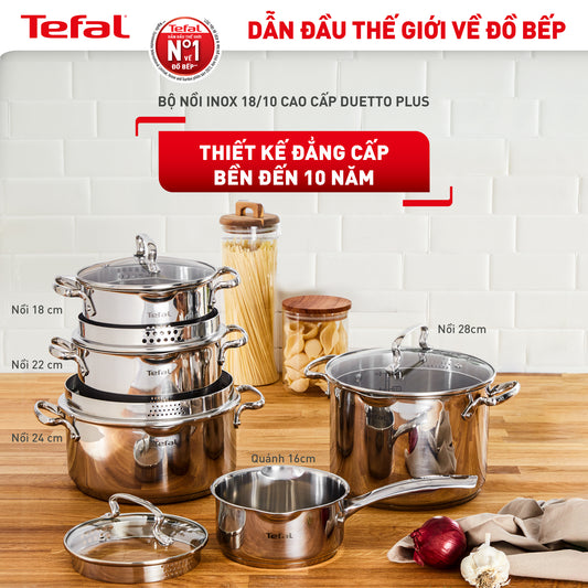 Nồi Inox cao cấp cán dài Tefal Duetto Plus, 16cm