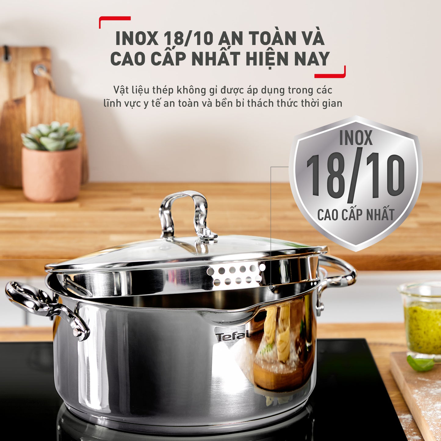 Nồi Inox cao cấp cán dài Tefal Duetto Plus, 16cm