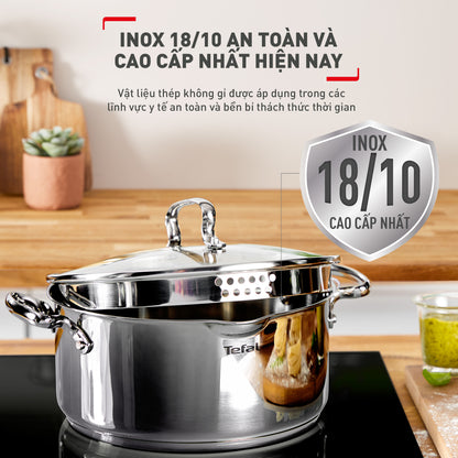 Nồi Inox cao cấp cán dài Tefal Duetto Plus, 16cm