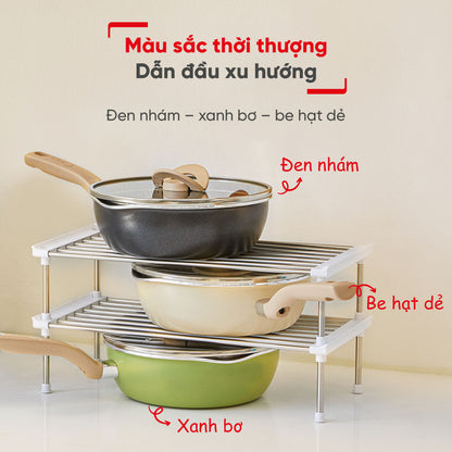 Chảo nồi có nắp đa năng 3 trong 1 - 22cm, xanh/đen/vàng/vanila