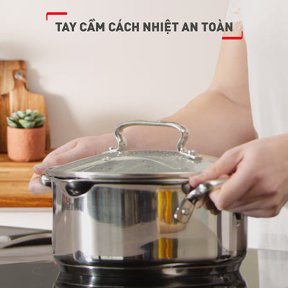 Nồi Inox cao cấp cán dài Tefal Duetto Plus, 16cm