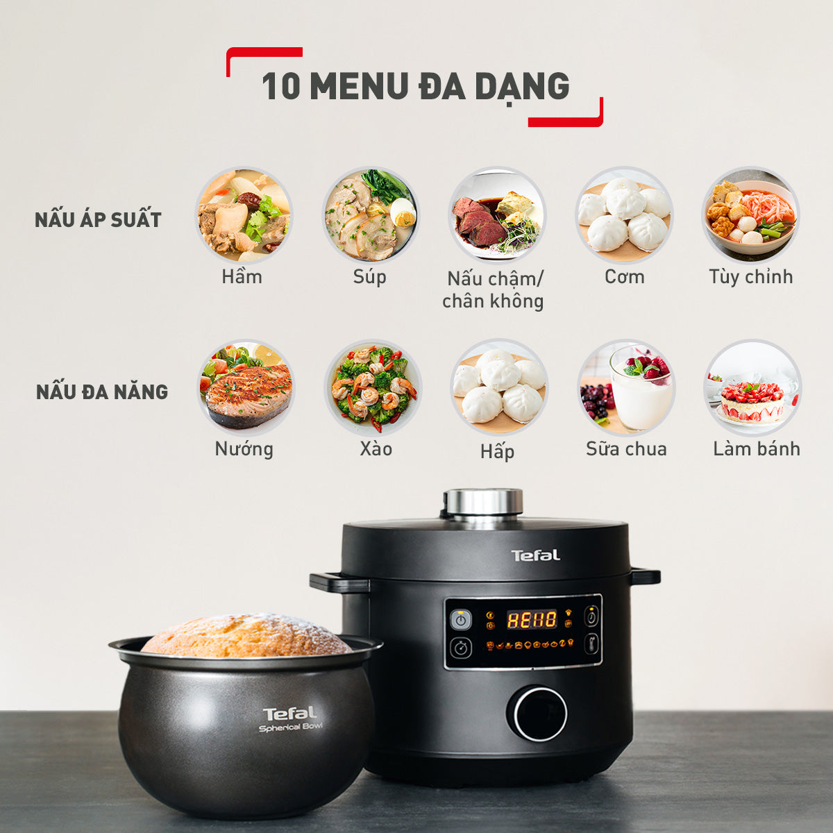 Nồi áp suất điện đa năng Tefal Turbo Cuisine 5L  CY754830