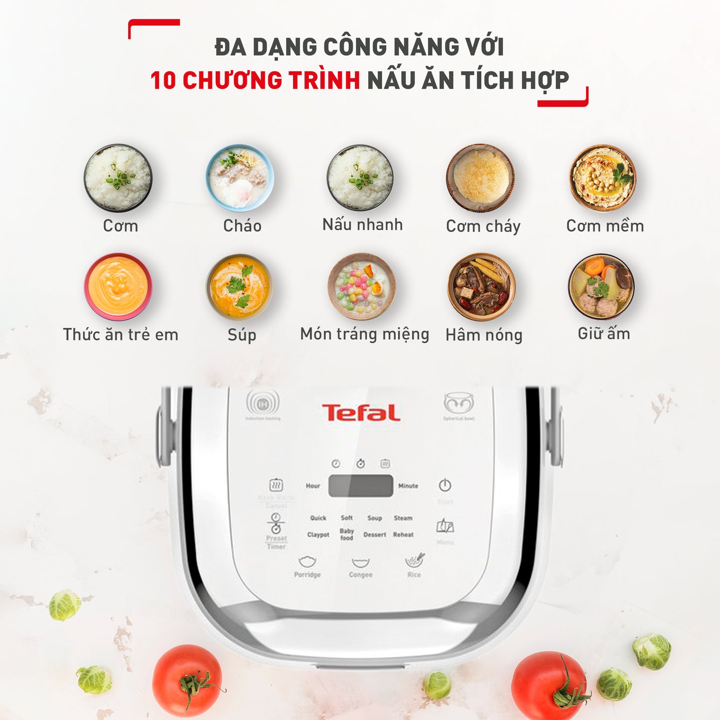Nồi cơm cao tần Tefal mini RK604165 - 0.7L