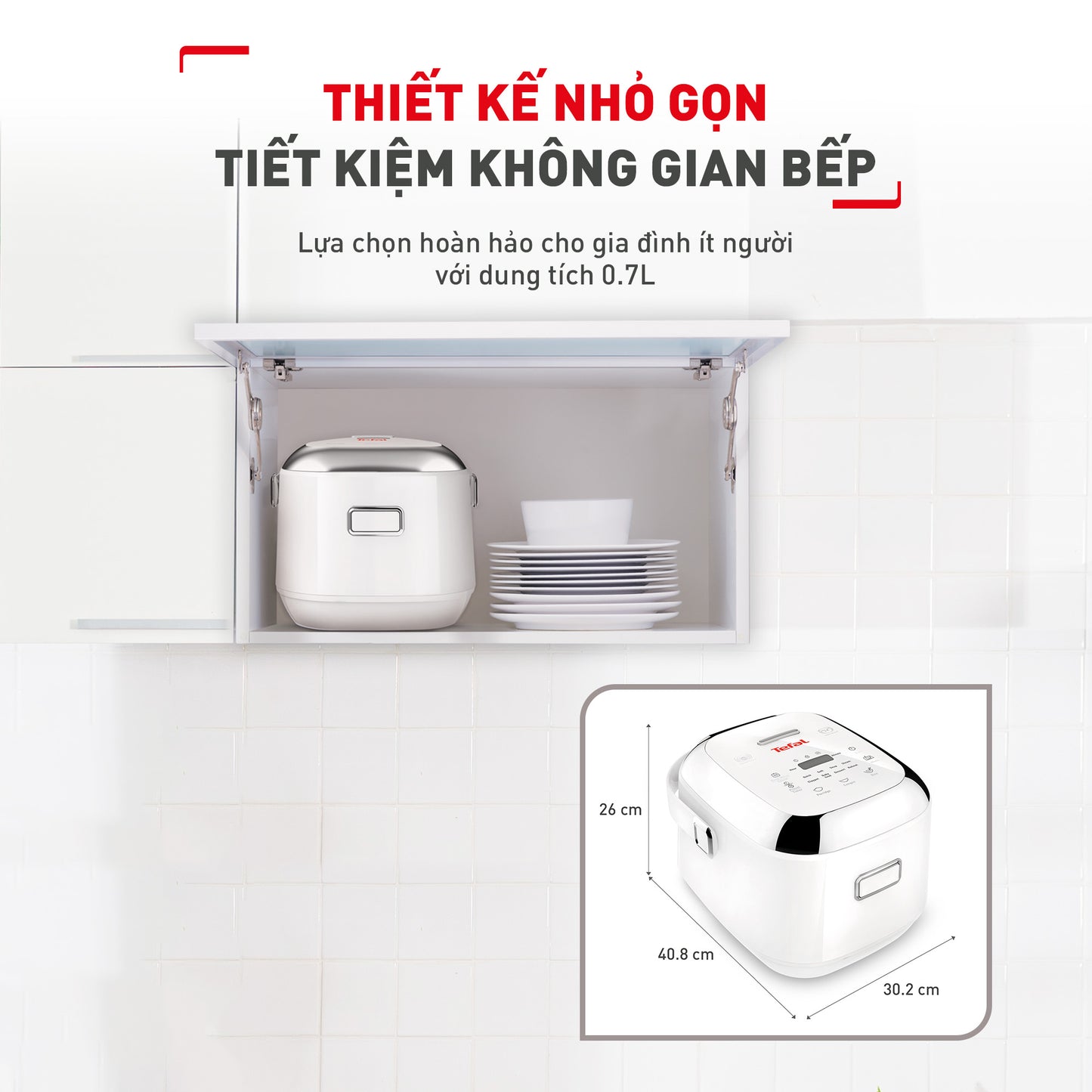 Nồi cơm cao tần Tefal mini RK604165 - 0.7L