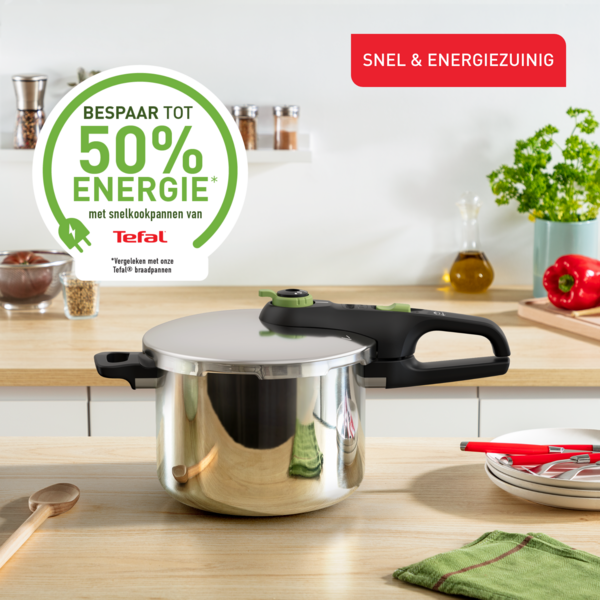 Nồi áp suất Inox cao cấp Tefal Secure Trendy có khay hấp, 6L