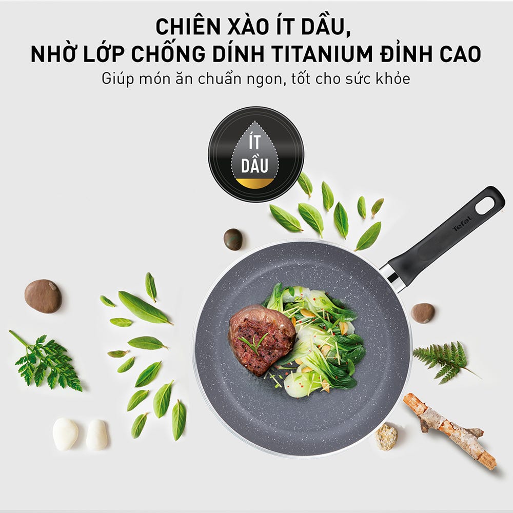Chảo chiên chống dính Tefal Natura 24cm (dùng cho bếp gas và bếp hồng  ngoại) | TEFAL