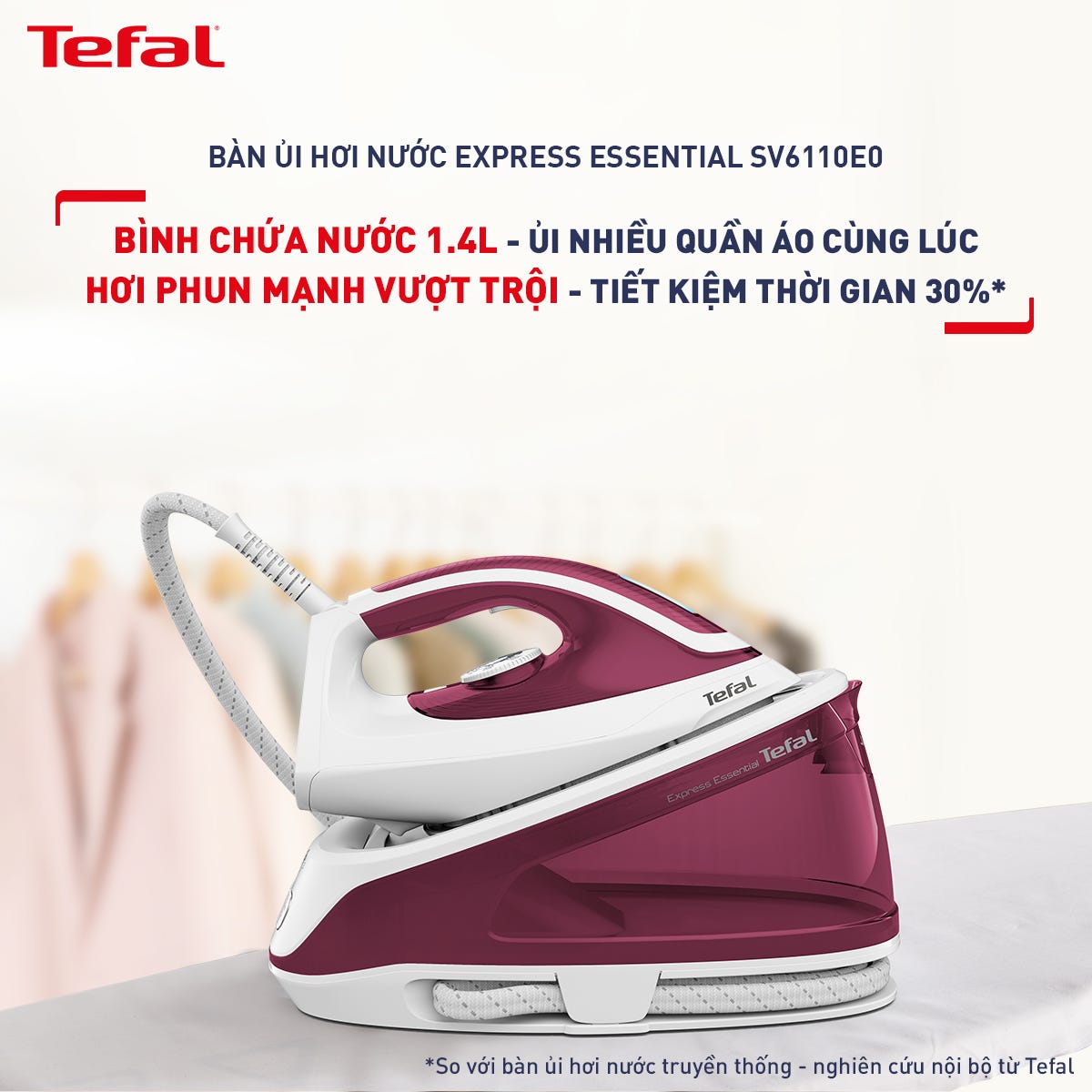 Bàn ủi hơi nước Tefal FV5737E0 | Chính hãng | Phong Vũ